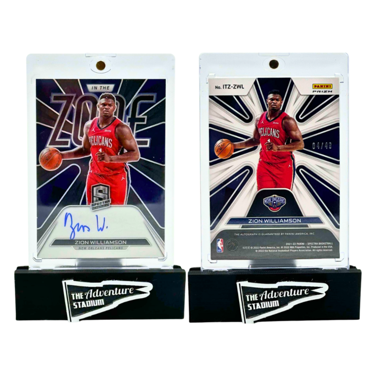 The Adventure Stadium 2021-22 Panini Spectra Zion Williamson In The Zone Autograph 04/49
