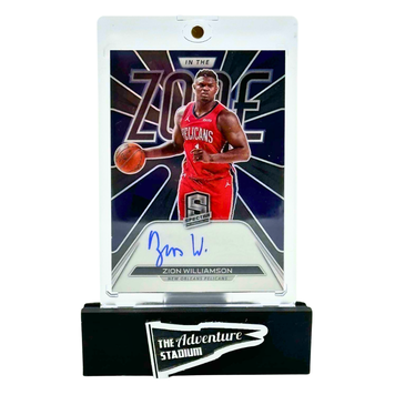 The Adventure Stadium 2021-22 Panini Spectra Zion Williamson In The Zone Autograph 04/49
