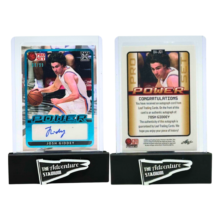 The Adventure Stadium 2022 Leaf ProSet Josh Giddey Autograph Blue 68/99