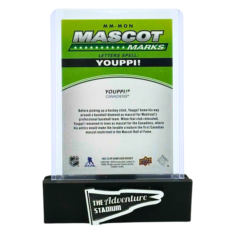 The Adventure Stadium 2022-23 Upper Deck SP Game Used Youppi! Patch 10/35