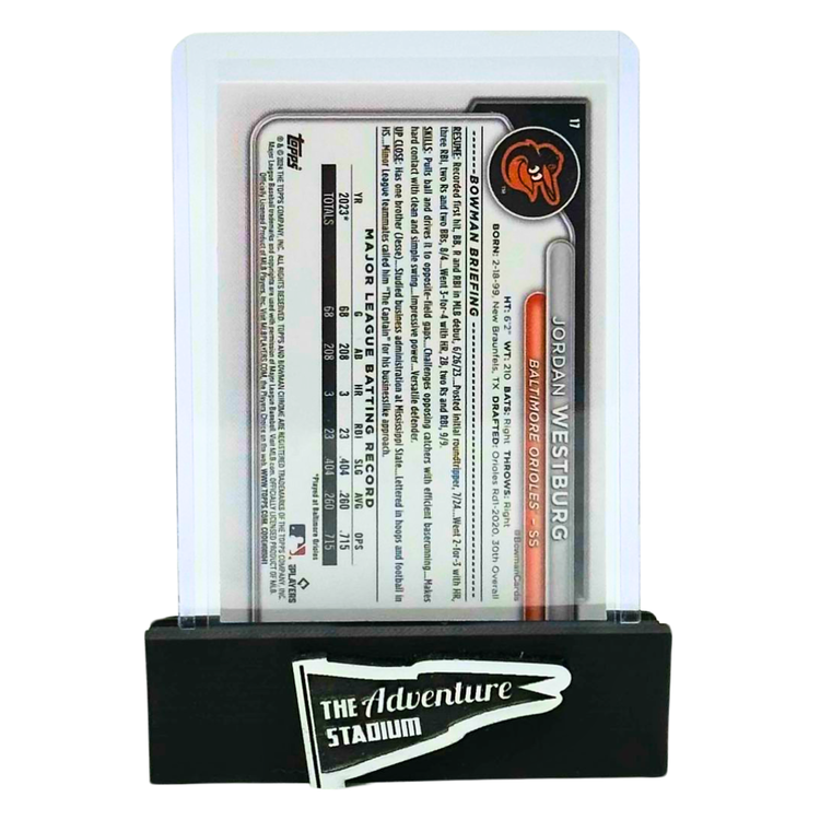 The Adventure Stadium 2024 Bowman Chrome Jordan Westburg Magenta Refractor 141/299