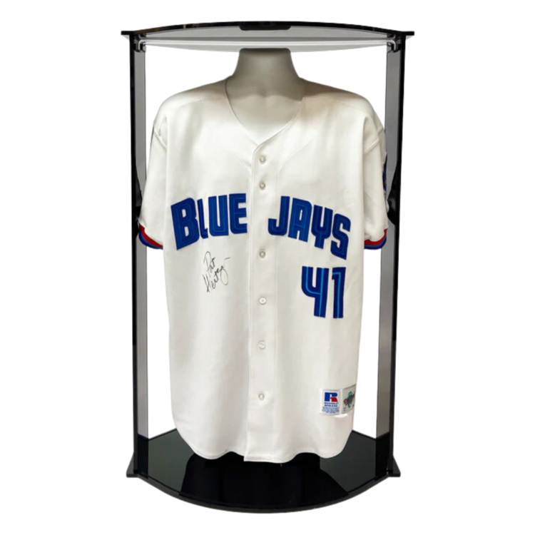 Pather - The Display Company Pather® Patented Luxury Double Curved Jersey Case - Clear Sides, Clear Top, Black Bottom