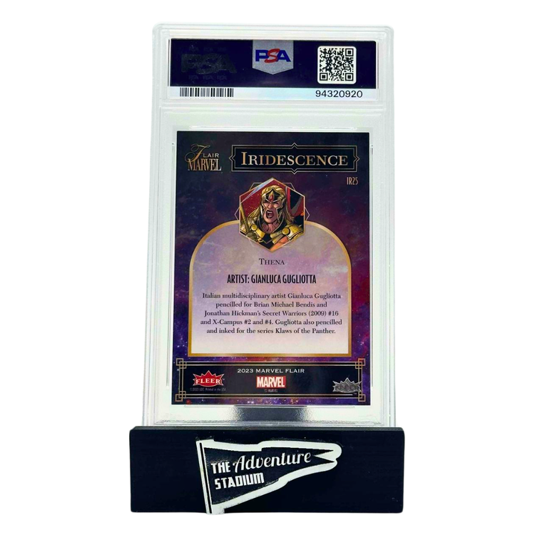 The Adventure Stadium 2024 Flair Marvel Thena Iridescence PSA 10