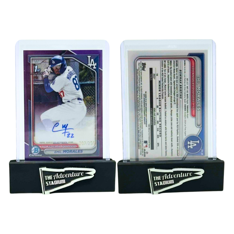 The Adventure Stadium 2023 Bowman Chrome Emil Morales Autograph Purple 207/250