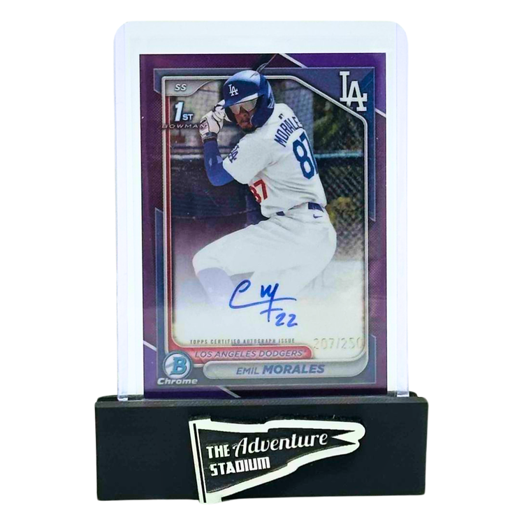 The Adventure Stadium 2023 Bowman Chrome Emil Morales Autograph Purple 207/250