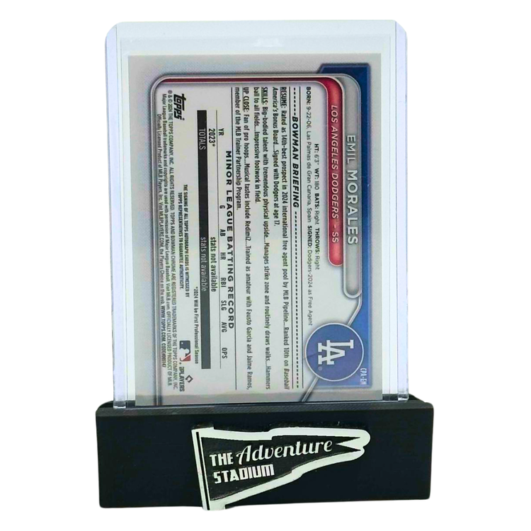 The Adventure Stadium 2023 Bowman Chrome Emil Morales Autograph Purple 207/250