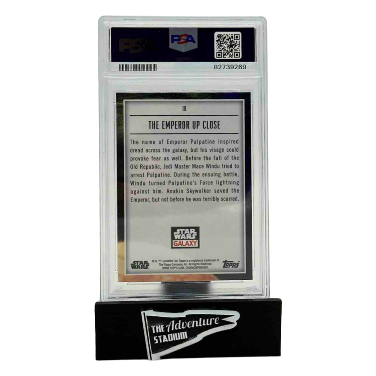 The Adventure Stadium 2023 Topps Star Wars Galaxy The Emperor Up Close Red 4/5 PSA 9