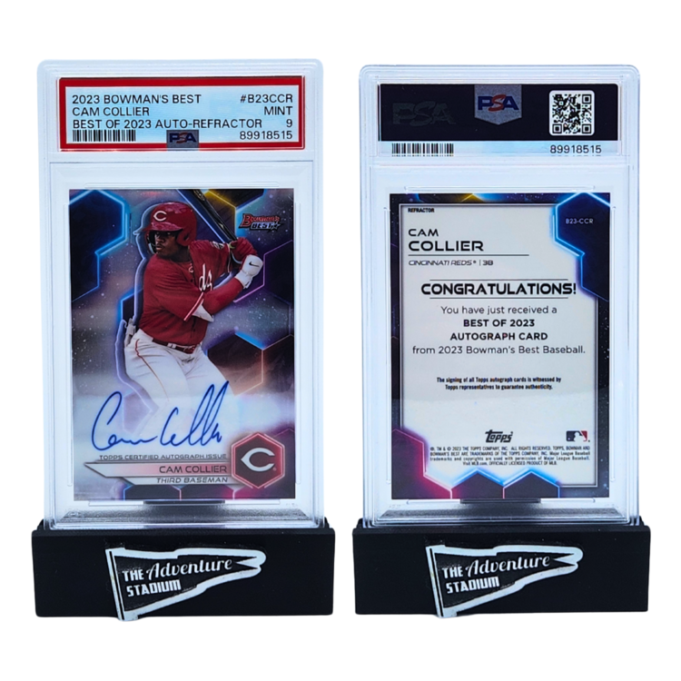 The Adventure Stadium 2023 Bowman's Best Cam Collier Autograph Refractor PSA 9