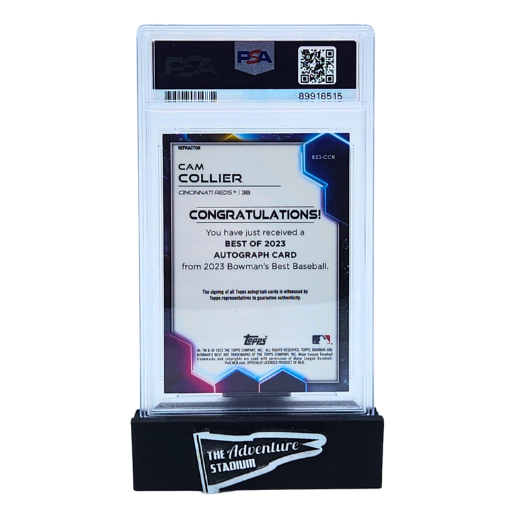 The Adventure Stadium 2023 Bowman's Best Cam Collier Autograph Refractor PSA 9