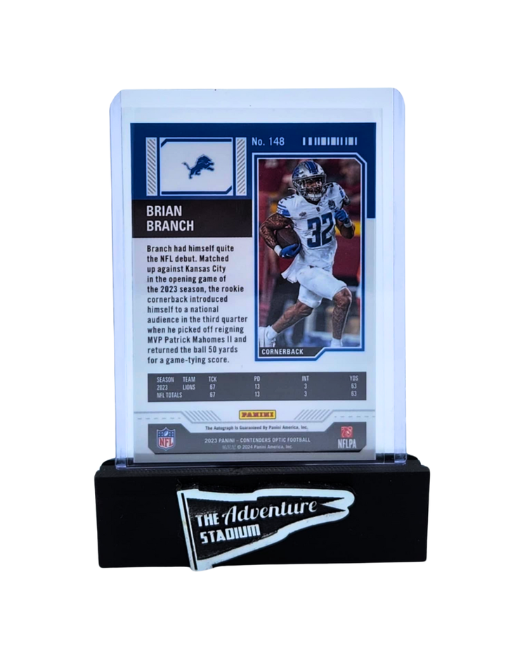 The Adventure Stadium 2023 Panini Contenders Optic Brian Branch Autograph