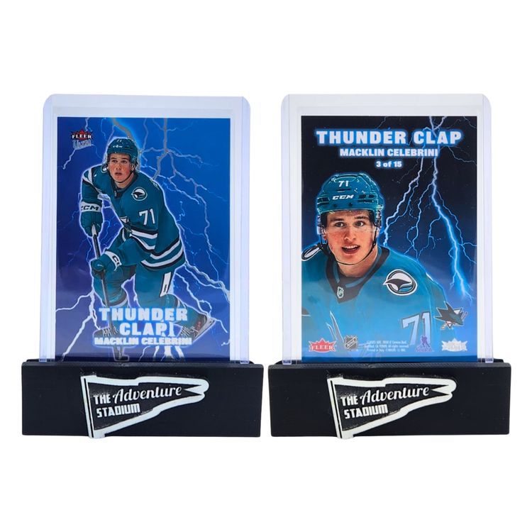 The Adventure Stadium 2025 Upper Deck Fleer Macklin Celebrini Thunder Clap