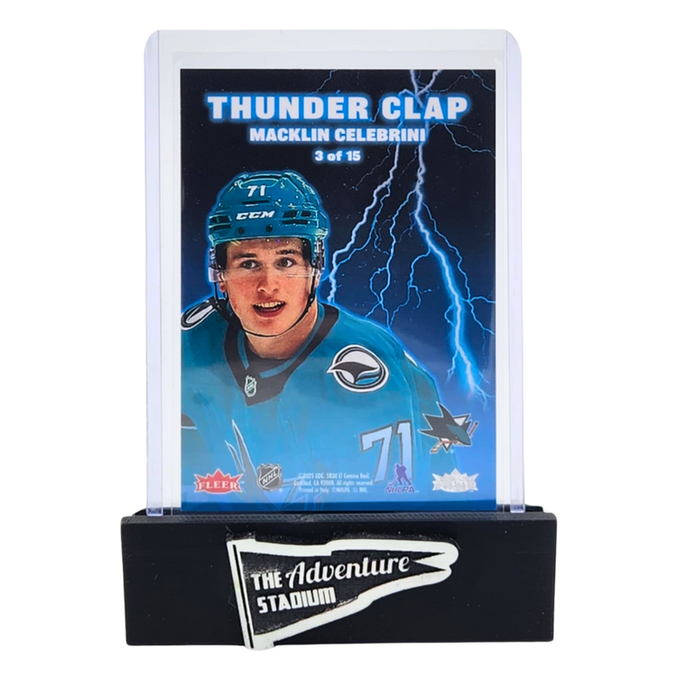 The Adventure Stadium 2025 Upper Deck Fleer Macklin Celebrini Thunder Clap