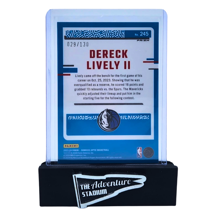 The Adventure Stadium 2023-24 Panini Donruss Optic Dereck Lively II Red Raywave 029/130
