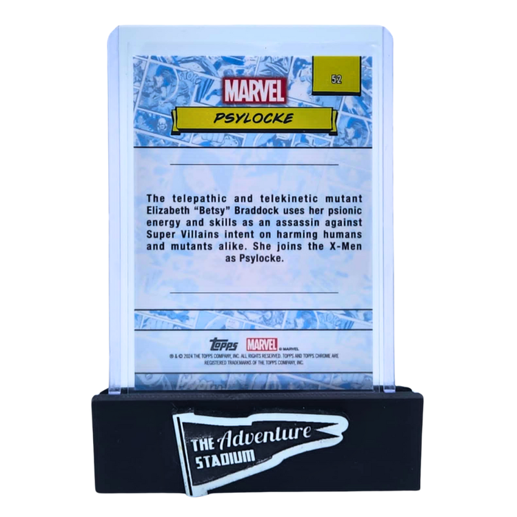 The Adventure Stadium 2024 Topps Chrome Marvel Sapphire Psylocke Orange Ice 16/25