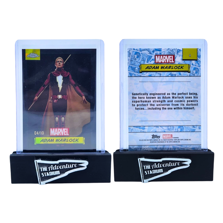 The Adventure Stadium 2024 Topps Chrome Marvel Sapphire Adam Warlock Black Ice 04/10