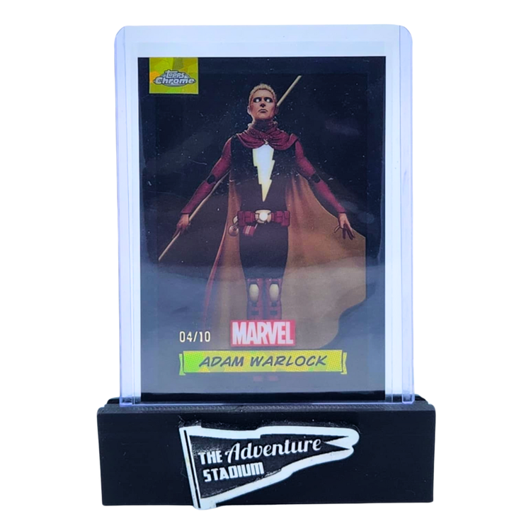 The Adventure Stadium 2024 Topps Chrome Marvel Sapphire Adam Warlock Black Ice 04/10