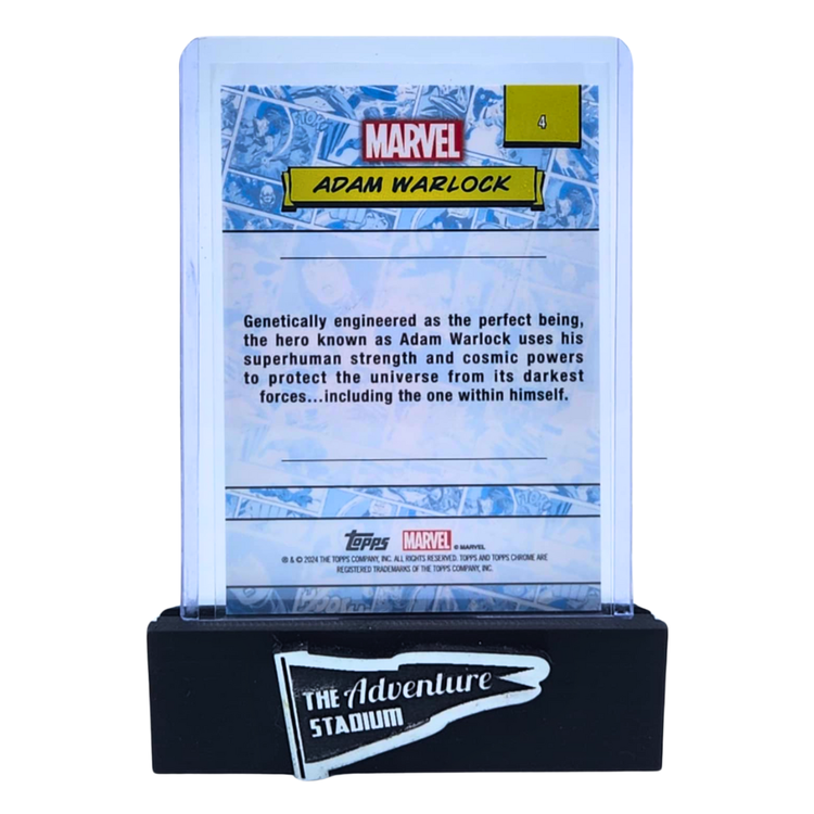 The Adventure Stadium 2024 Topps Chrome Marvel Sapphire Adam Warlock Black Ice 04/10