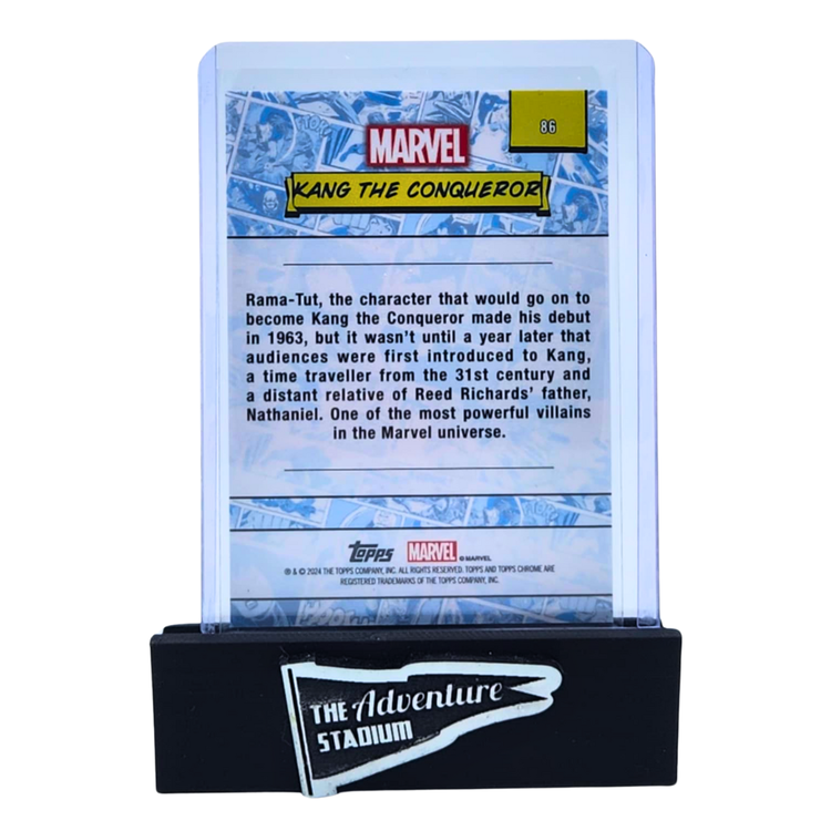 The Adventure Stadium 2024 Topps Chrome Marvel Sapphire Kang the Conqueror Orange Ice 13/25