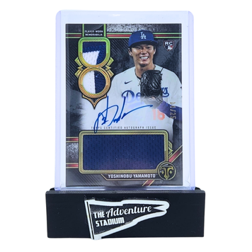 The Adventure Stadium 2024 Topps Triple Threads Yoshinobu Yamamoto Patch Autograph 14/25