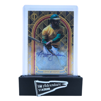 The Adventure Stadium 2024 Topps Tribute Iconic Perspectives Reggie Jackson Autograph Black 06/10