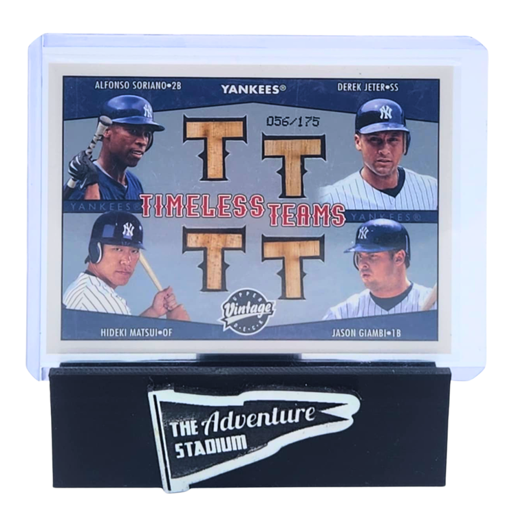 The Adventure Stadium 2004 Upper Deck Vintage A. Soriano/D. Jeter/H. Matsui/J. Giambi Relic Card 056/175