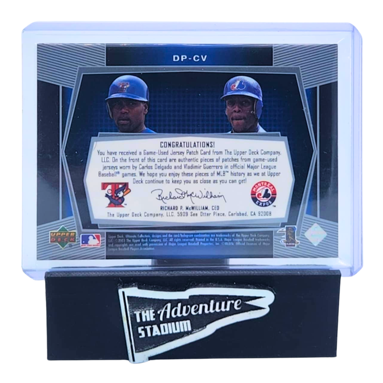 The Adventure Stadium 2003 Upper Deck Ultimate Collection C. Delgado/V. Guerrero Dual Patch 45/99