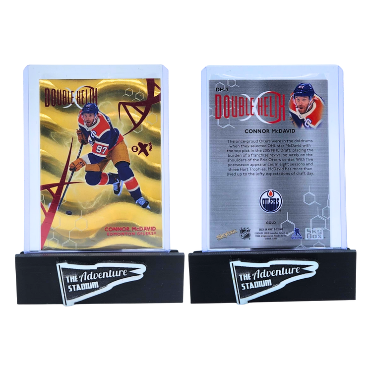 The Adventure Stadium 2023-24 UD NHL E-X 2000 Connor McDavid Gold