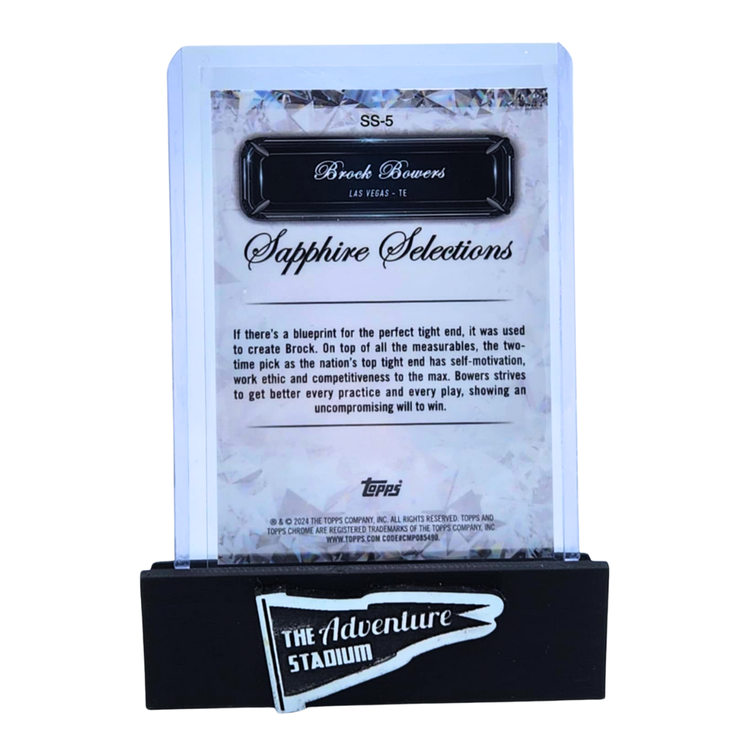 The Adventure Stadium 2024 Topps Chrome Sapphire Selections Brock Bowers Purple 04/10