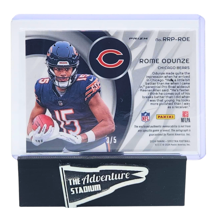 The Adventure Stadium 2024 Panini Spectra Radiant Rookies Rome Odunze Patch Autograph 3/5
