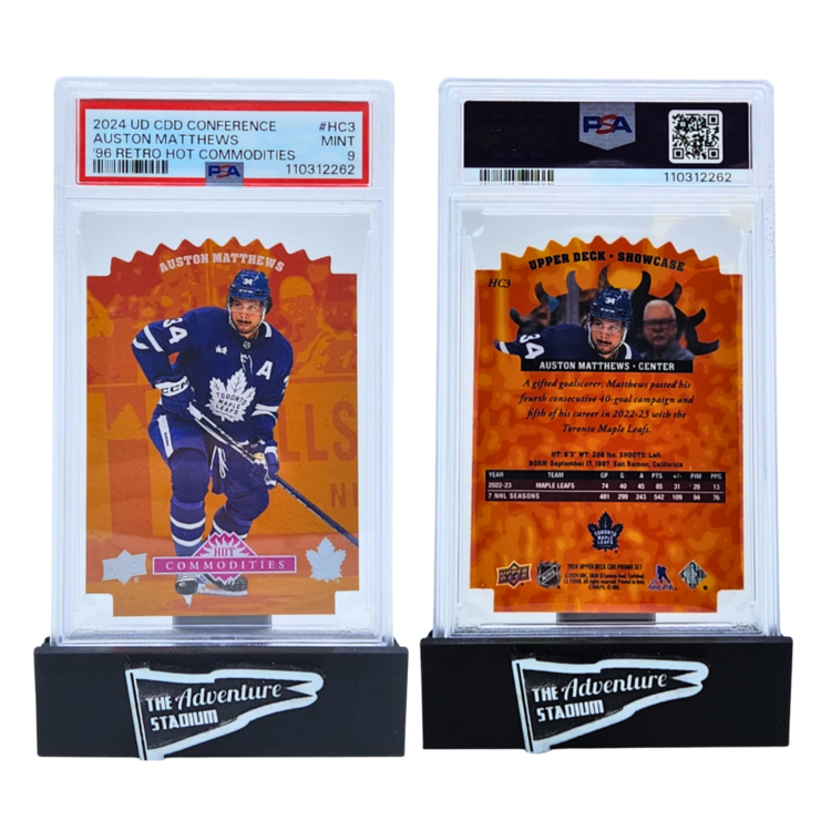 The Adventure Stadium 2024 UD CDD Conf. Auston Matthews '96 Retro Hot Commodities PSA 9