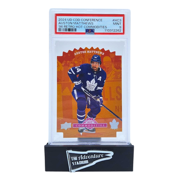 The Adventure Stadium 2024 UD CDD Conf. Auston Matthews '96 Retro Hot Commodities PSA 9