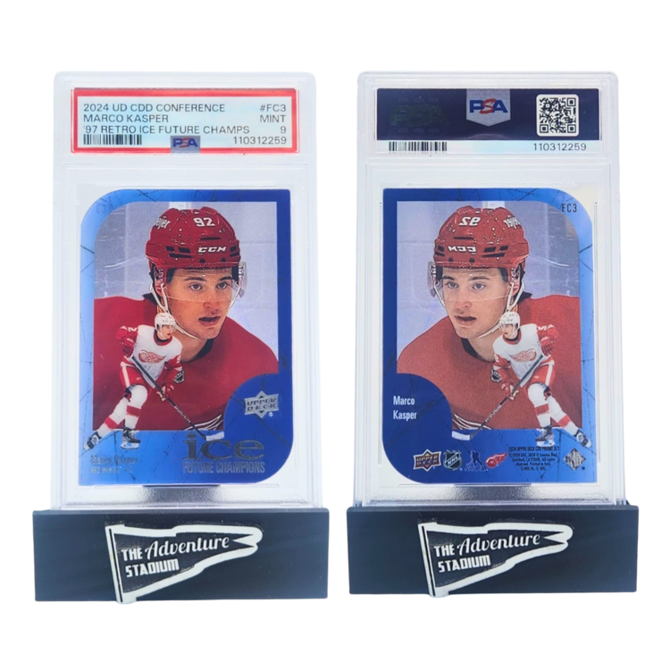 The Adventure Stadium 2024 UD CDD Conf. Marco Kasper '97 Retro Ice Future Champs PSA 9