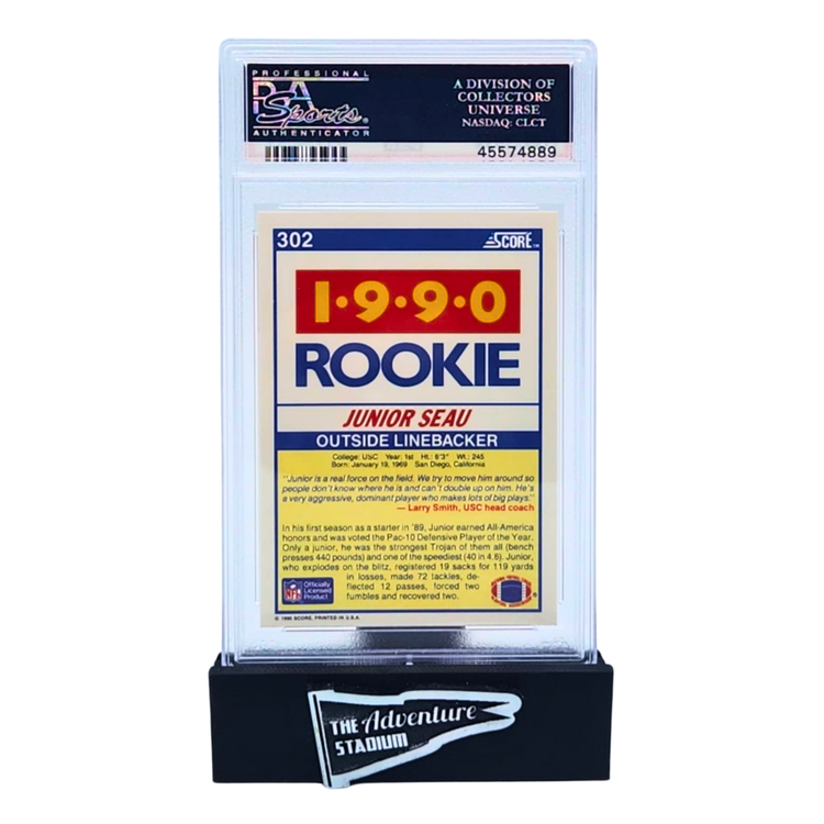 The Adventure Stadium 1990 Score Junior Seau PSA 10