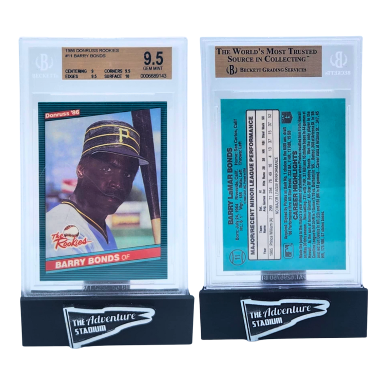 The Adventure Stadium 1986 Donruss Rookies Barry Bonds Beckett 9.5