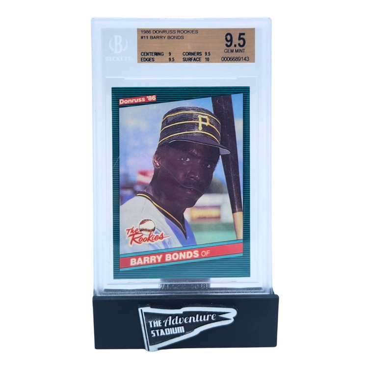 The Adventure Stadium 1986 Donruss Rookies Barry Bonds Beckett 9.5