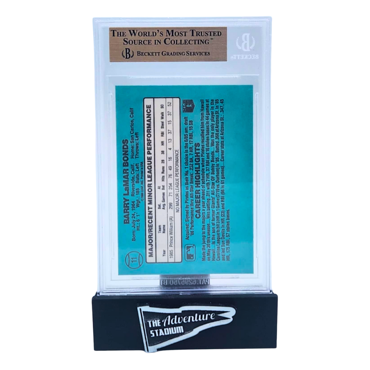 The Adventure Stadium 1986 Donruss Rookies Barry Bonds Beckett 9.5