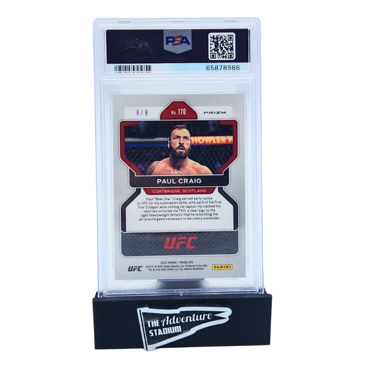 The Adventure Stadium 2022 Panini Prizm UFC Paul Craig Octagon Prizm 8/8 PSA 10