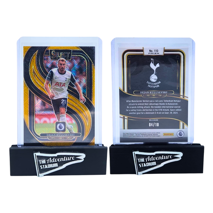 The Adventure Stadium 2024-25 Panini Select Premier League Dejan Kulusevski Gold 04/10