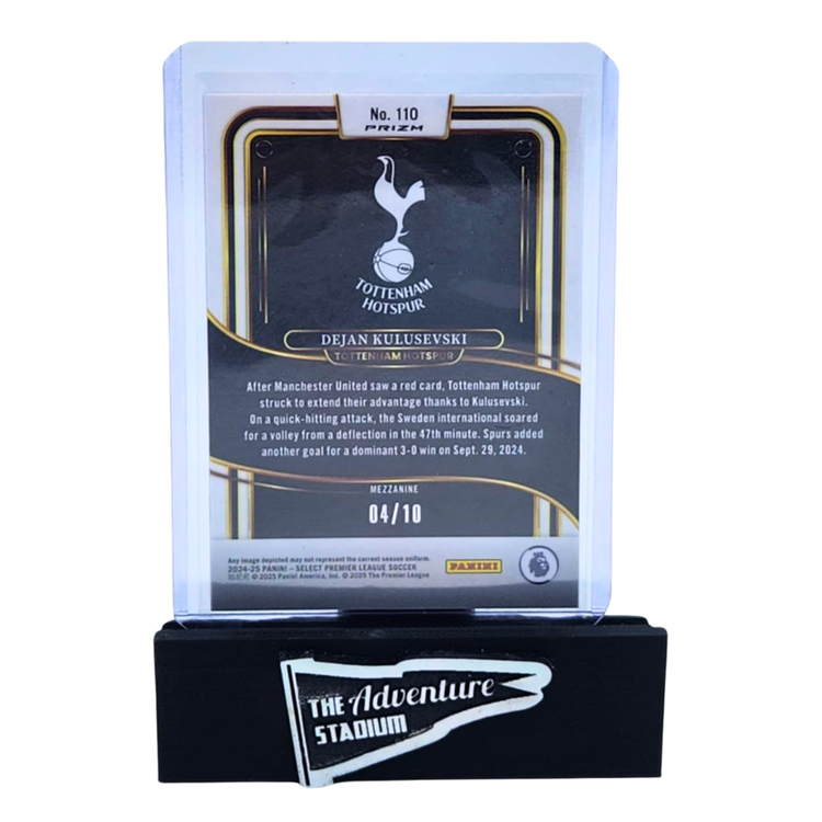 The Adventure Stadium 2024-25 Panini Select Premier League Dejan Kulusevski Gold 04/10