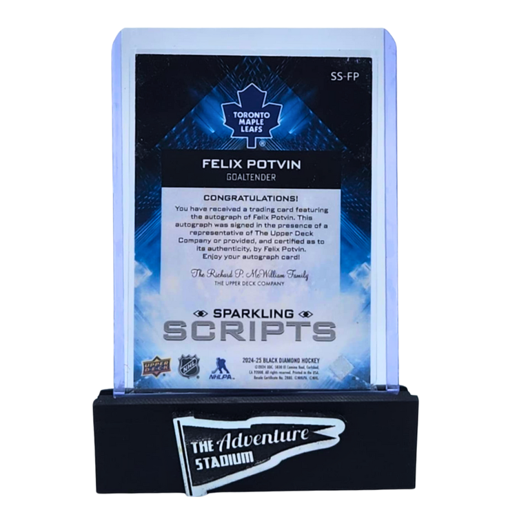 The Adventure Stadium 2024-25 UD Black Diamond Hockey Felix Potvin Autograph 13/25