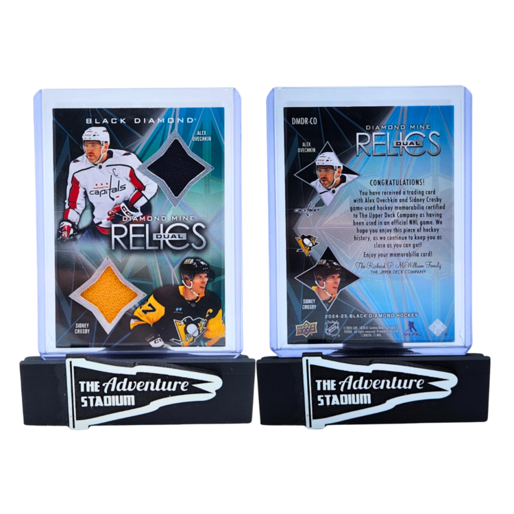 The Adventure Stadium 2024-25 UD Black Diamond A. Ovechkin/S. Crosby Dual Relic