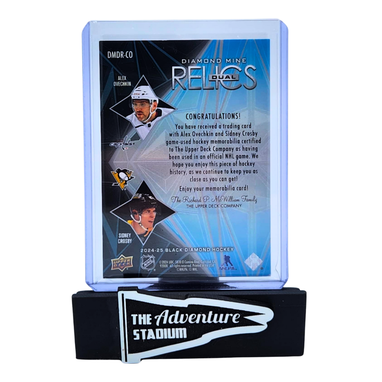 The Adventure Stadium 2024-25 UD Black Diamond A. Ovechkin/S. Crosby Dual Relic