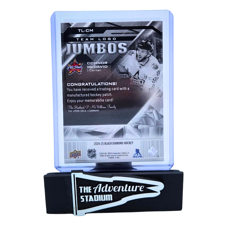 The Adventure Stadium 2024-25 UD Black Diamond Hockey Connor McDavid Patch