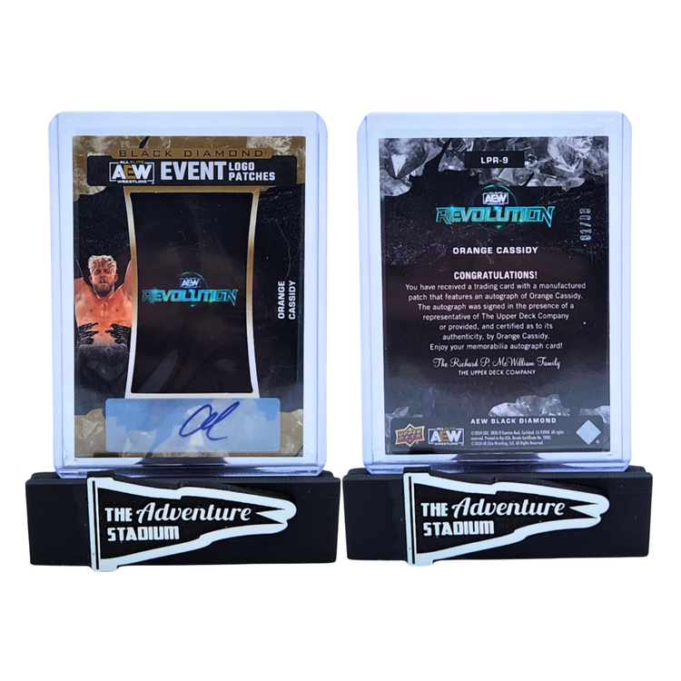 The Adventure Stadium 2024 UD AEW Black Diamond Orange Cassidy Patch Autograph 81/99