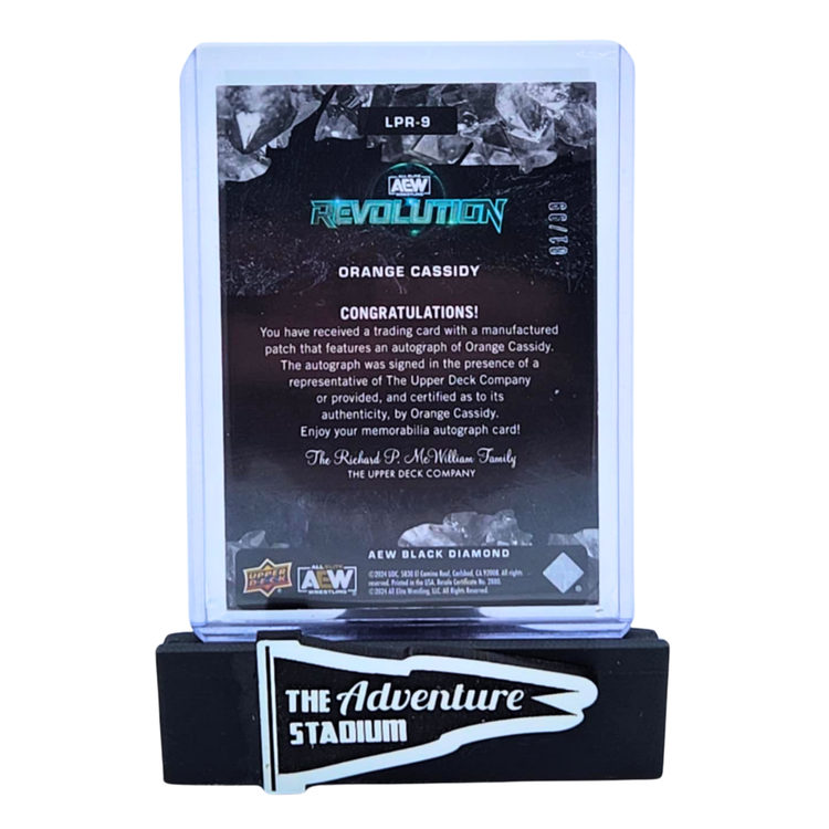 The Adventure Stadium 2024 UD AEW Black Diamond Orange Cassidy Patch Autograph 81/99