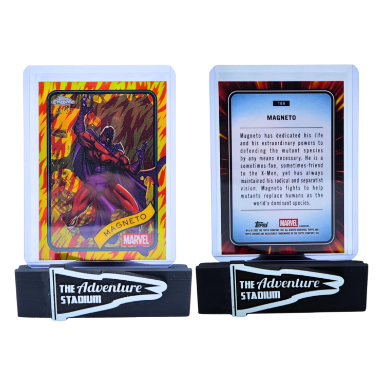 The Adventure Stadium 2025 Topps Chrome Marvel Magneto Red & Orange 30/39