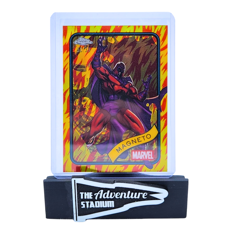 The Adventure Stadium 2025 Topps Chrome Marvel Magneto Red & Orange 30/39