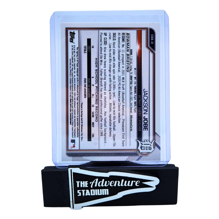 The Adventure Stadium 2021 Bowman Chrome Jackson Jobe 1st Bowman Autograph