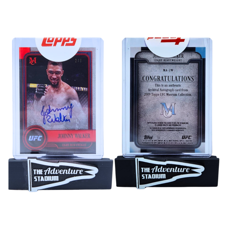 The Adventure Stadium 2018 Topps Museum Collection UFC Johnny Walker Autograph Red 2/8