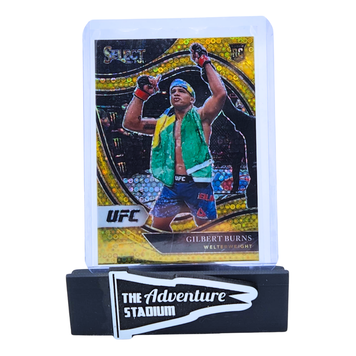 The Adventure Stadium 2021 Panini Select UFC Gilbert Burns Gold Disco 02/10